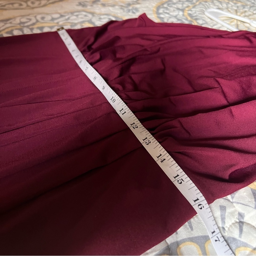 Venus long draped halter formal maxi Merlot dress, size Large - Picture 13 of 13